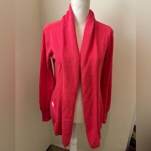Beautiful Coral Pink Open Front Sweater